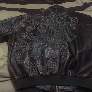 Pellet pellets leather jacket